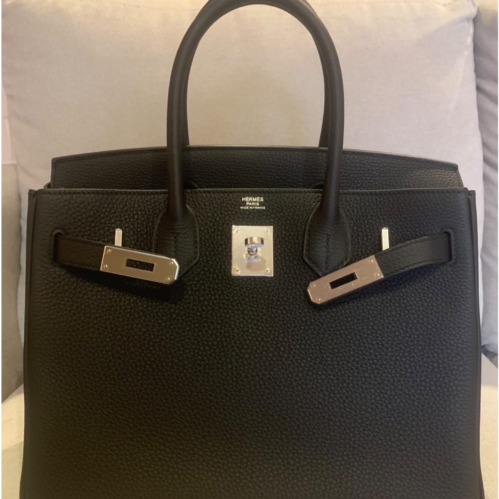 Birkin 20. Black Togo leather. PHW. Full set